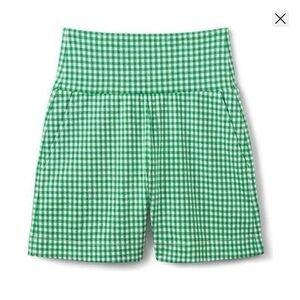 CAbi PICNIC SHORTS Green Checkered High Waist Medium M NWOT